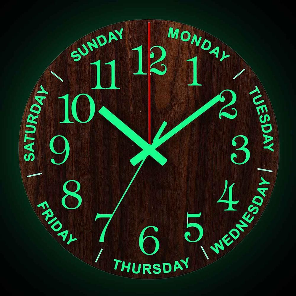 Lisslune | Nordic Luminous Wood Silent Wall Clock