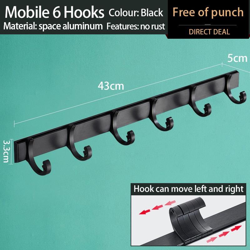 Lisslune | Space-saving Aluminum Hook Organizer: Efficient and stylish storage for any room