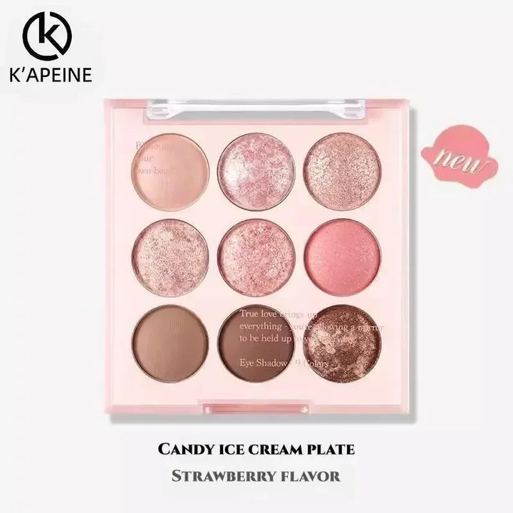 Rynx | Ice Cream Eyeshadow Palette Glitter Pink Aegyosal Blush Oat Milk Tea Purple Eyeshadow Cool Tones Korean Makeup Women Cosmetics