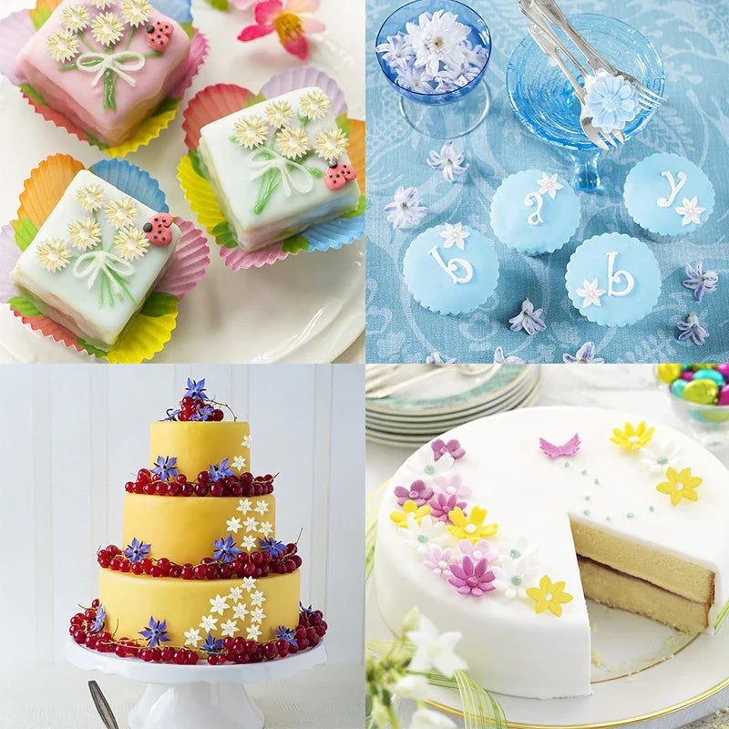 Rynx 3D Mini Daisy Silicone Mold Fondant Cake Decoration Tool Wedding Birthday Party Chocolate Candy Decor Pastry Baking Mold