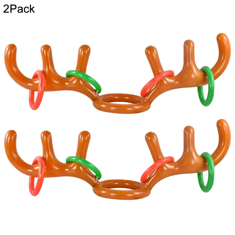 Rynx Inflatable Christmas Reindeer Antler Hat Ring Toss Fun Family Game Kids Gift Toy Christmas Party Supplies 2024 Christmas Decoration