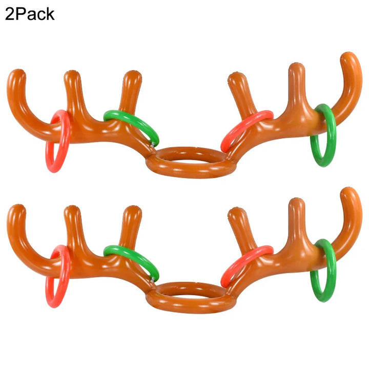 Rynx Inflatable Christmas Reindeer Antler Hat Ring Toss Fun Family Game Kids Gift Toy Christmas Party Supplies 2024 Christmas Decoration