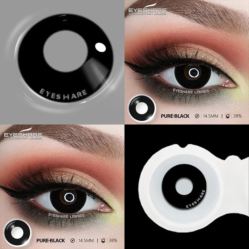 Rynx | 1 Pair Cosplay Color Contact Lenses for Eyes Crazy White Lenses Anime Black Lenses Halloween Beauty Makeup Lens Annual