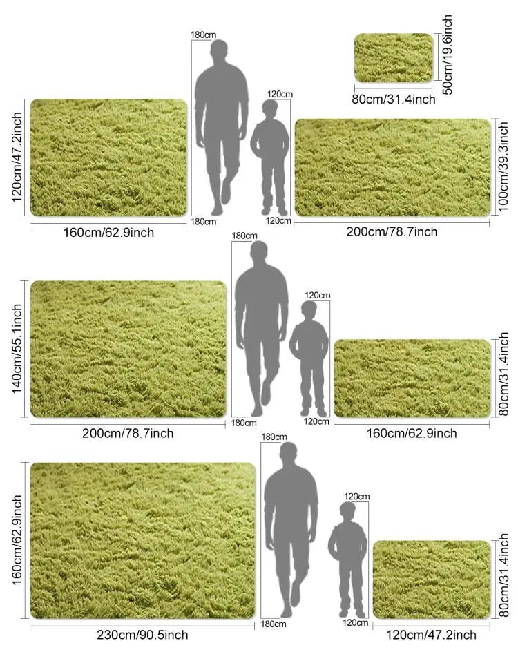Lisslune | Fluffy Ultra Soft Non-Slip Rug with Memory Foam Cushion