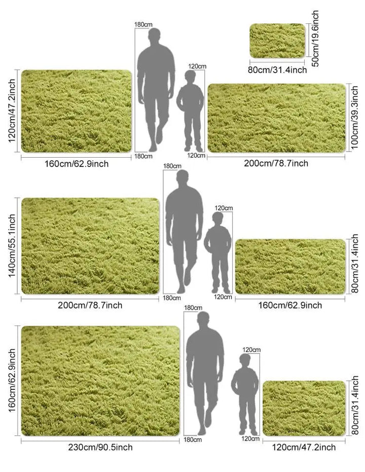 Lisslune | Fluffy Ultra Soft Non-Slip Rug with Memory Foam Cushion