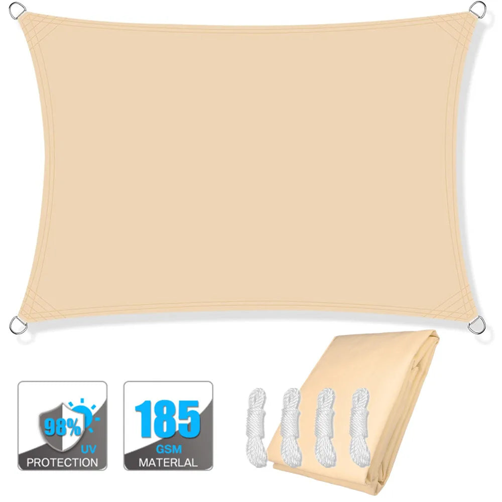 Lisslune | Waterproof Rectangular Sun Shade Sail with UV Protection & Mounting Kits – ShadeGuard