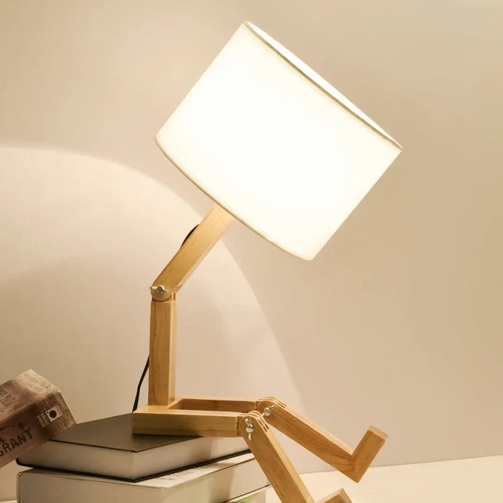 Lisslune | Wooden Table Lamp with Book Holder – Modern Design for Your Home