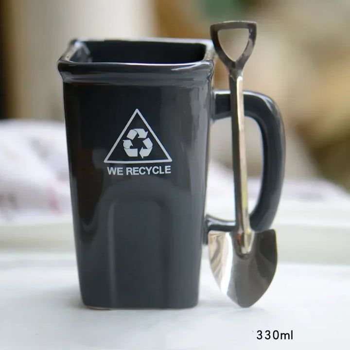 Lisslune | Large Trash Can Ceramic Creative Mug