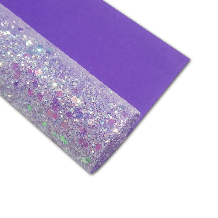 Lisslune | Sparkling Black and White Chunky Glitter Synthetic Leather Craft Sheet for Creative DIYs