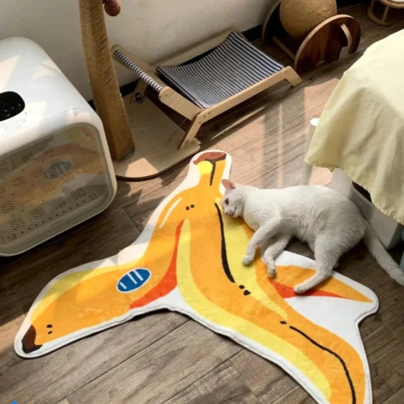 Rynx | Irregular bedroom decoration banana rug creative cute rugs for the living room fluffy soft bedroom rug thick plush floor mat