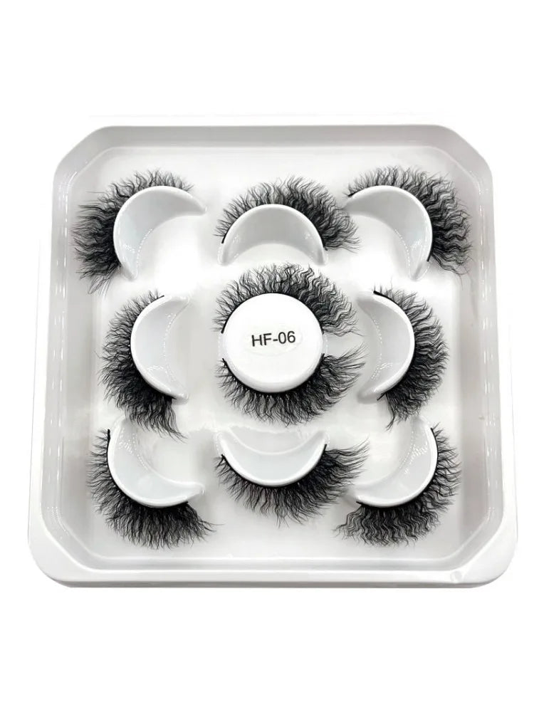 Rynx | New 5D Fluffy Curly Wool Lashes Minke Lashes Soft Natural Realistic Messy End Eye Extension Thick False Eyelashes Hotsale