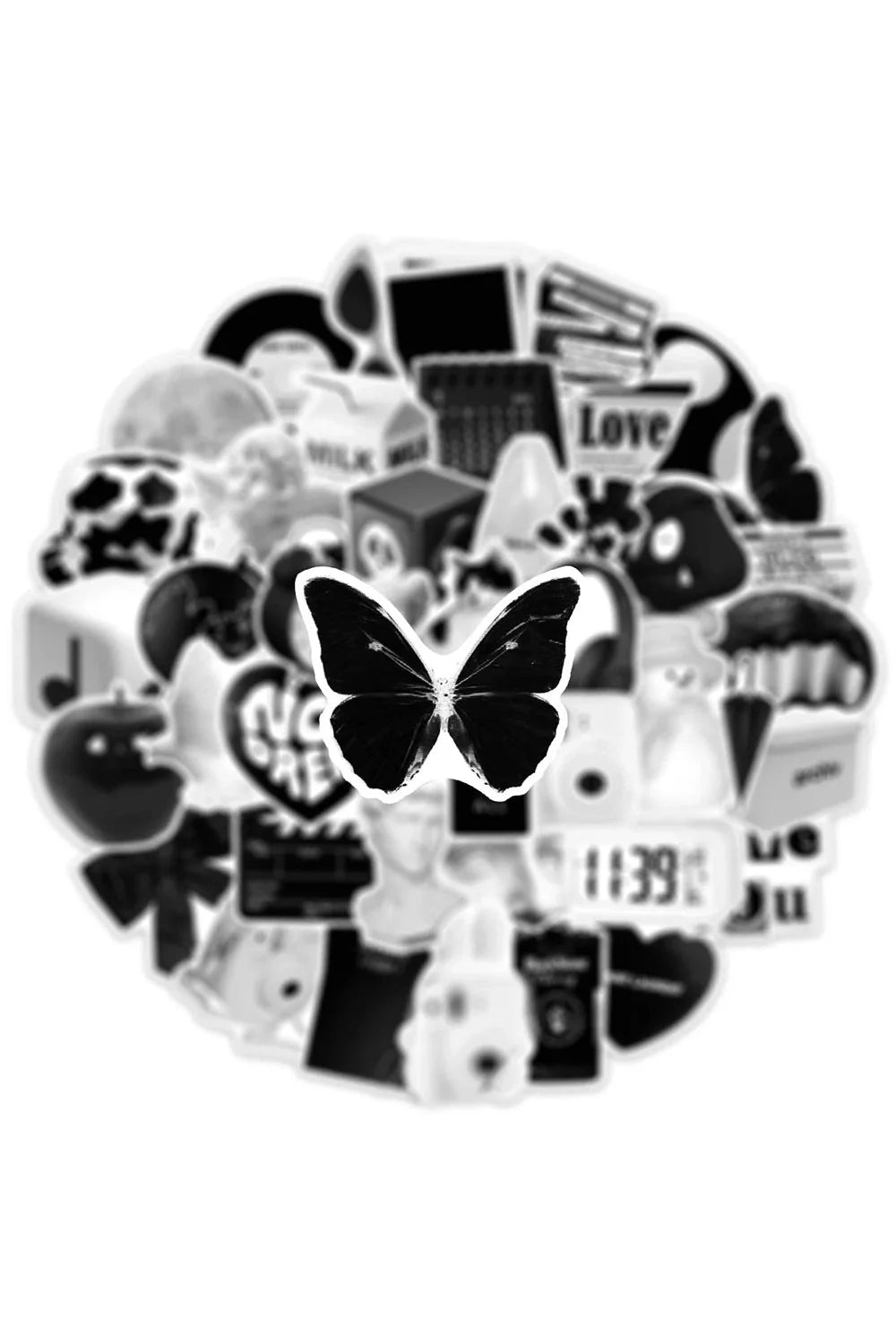 Lisslune | Black White Cartoon Sticker