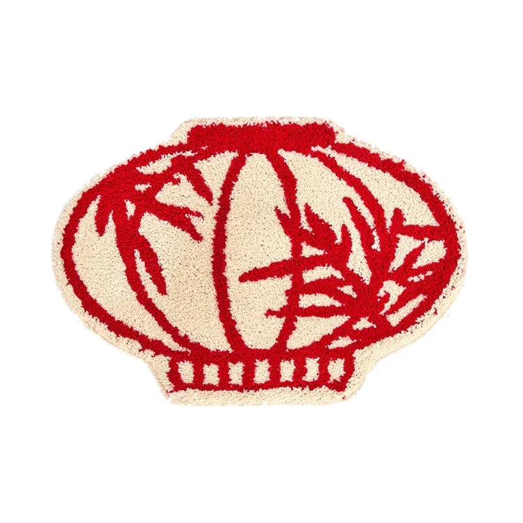 Rynx | Chinese Lantern Tufting Bedroom Rug Red Lucky Pumpkin Living Room Rug Area Mat Bathroom Mat Doormat Aesthetic Home Decor