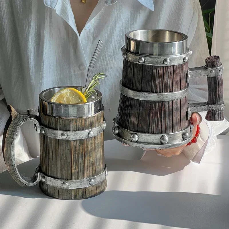 Lisslune | 3D Viking-Style Wooden Mug