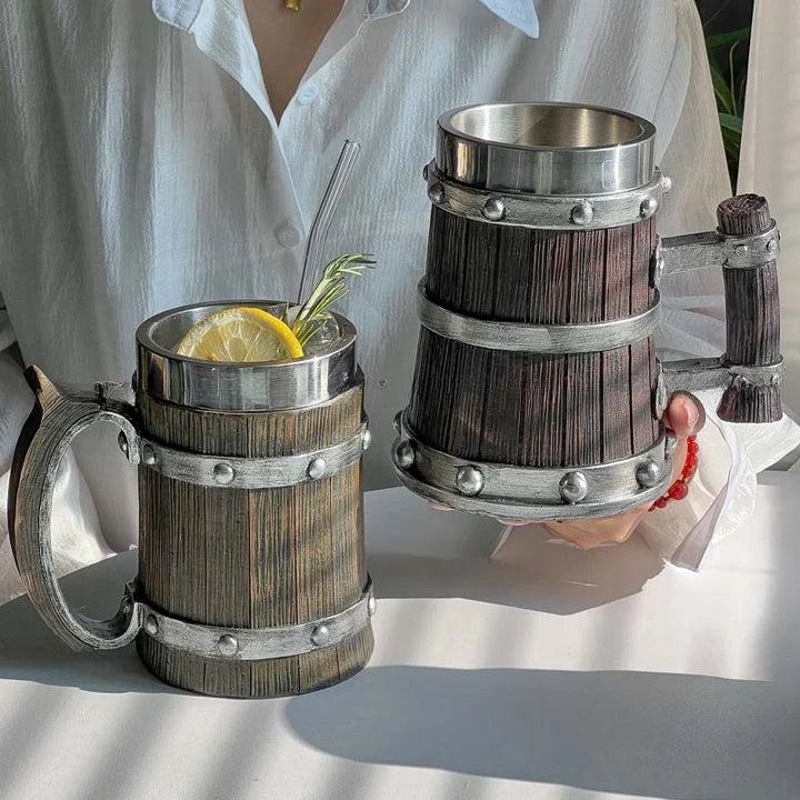 Lisslune | 3D Viking-Style Wooden Mug