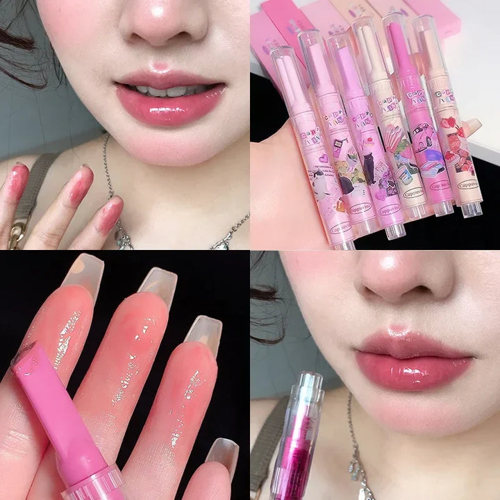 Rynx | Water Light Lip Gloss Tint Clear Mirror Lipstick Waterproof Moisturizing Lipstick Gloss Glitter Lip Balm Women Makeup