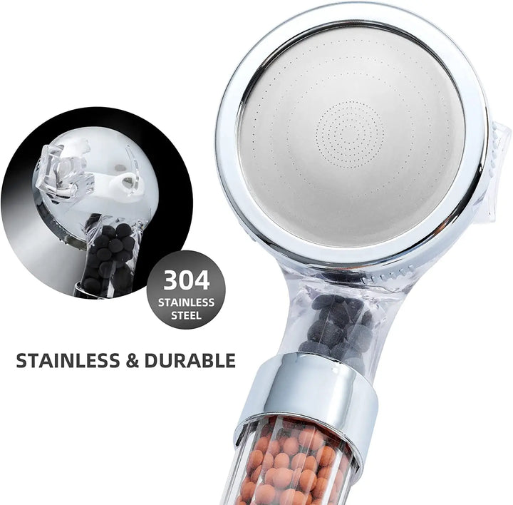 Lisslune | High Pressure Water-Saving Shower Head with Filter - AquaGlow