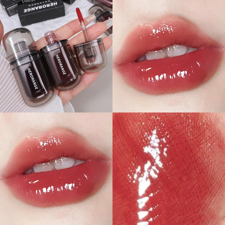 Rynx | Mirror Jelly Glass Lip Gloss Moisturizing, non-sticky Lip Tint Lip Plumper Mirror Water Liquid Lipstick Women Makeup Cosmetics