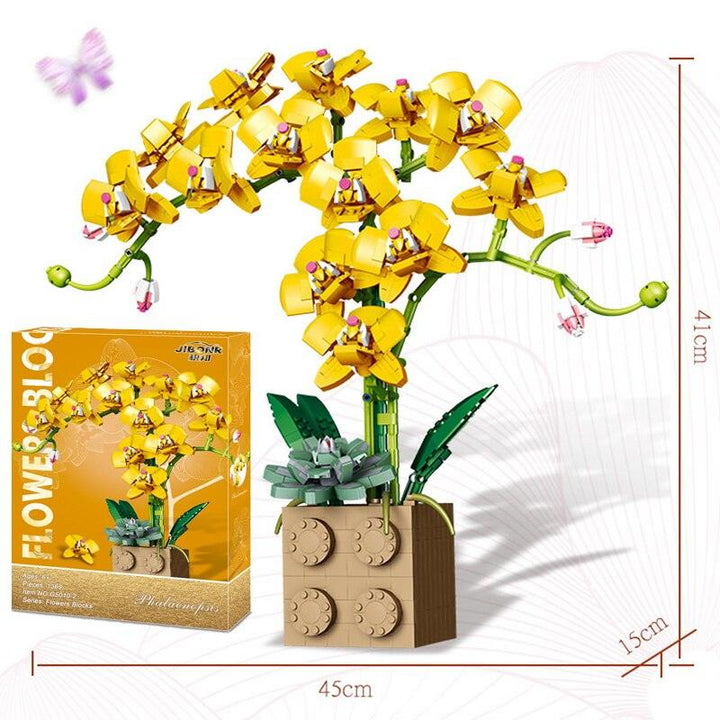 Lisslune | DIY Elegant Blue Phalaenopsis Flower Craft Kit: Create your own impressive home accessory