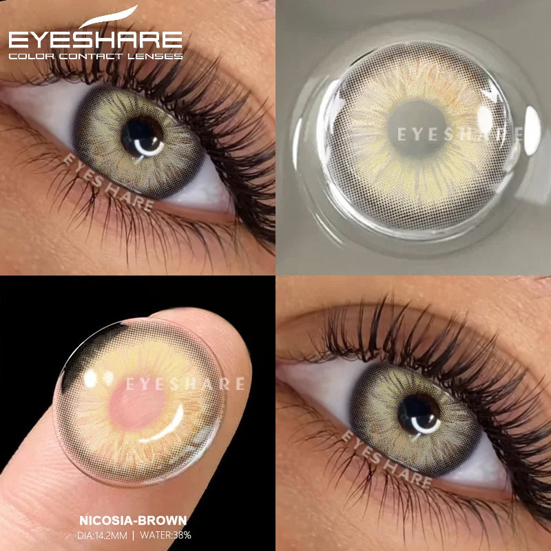 Rynx | 1 Pair of Contact Lenses in Natural Color for the Eyes Fashion Blue Lenses Gray Pupils Brown Lenses Annual Cosmetic Green Lenses