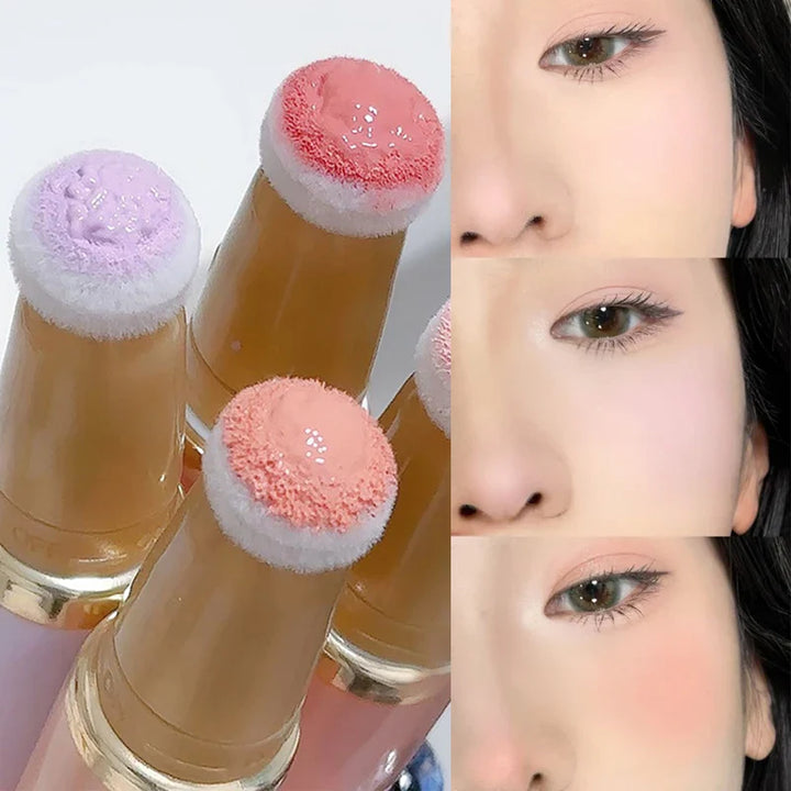 Rynx | Smooth Liquid Blush Cheek Ink Sponge Matte Gentle Face Makeup Blush Pigment Waterproof Long-lasting Creamy Cosmetics