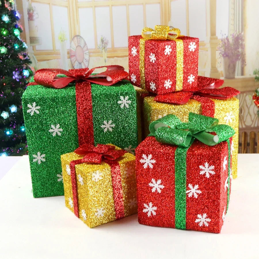 Rynx | Christmas Gift Box New Year Santa Evening Packaging Snowflake Apple Pie Party Decoration Packaging Box Candy Box Merry Christmas