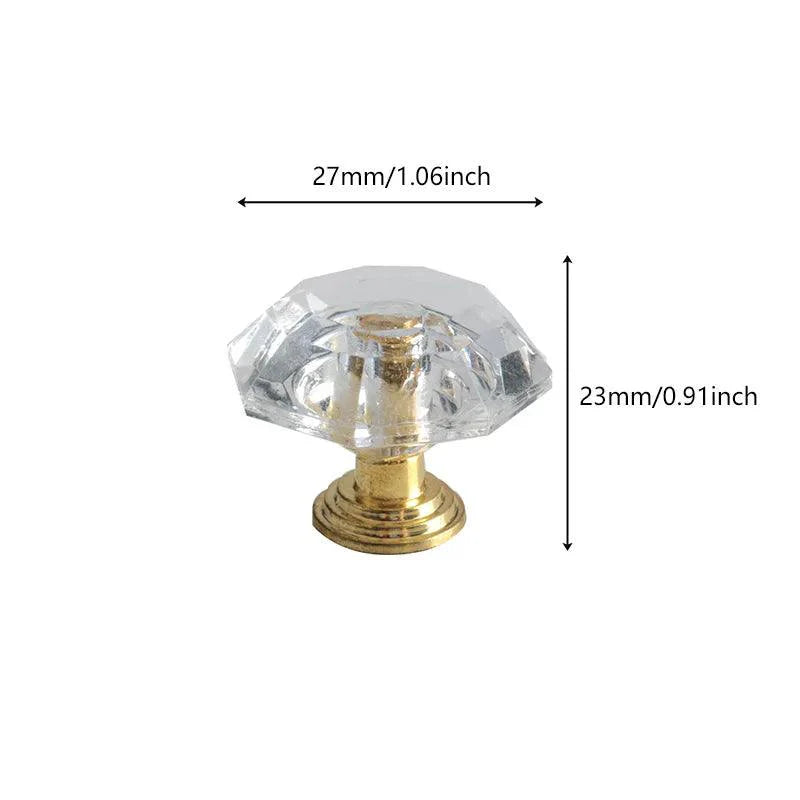 Lisslune | Chic Gold-Base Crystal Glass Knobs for Stylish Kitchen Cabinets and Furniture