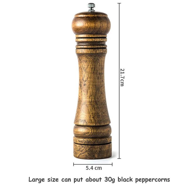 Lisslune | Stylish Wood Salt and Pepper Mill Set with Adjustable Ceramic Mechanisms and Elegant Stand