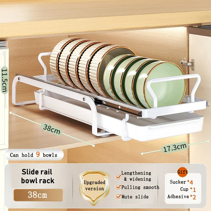 Lisslune | Kitchen Cabinet Sliding Storage Dish Rack