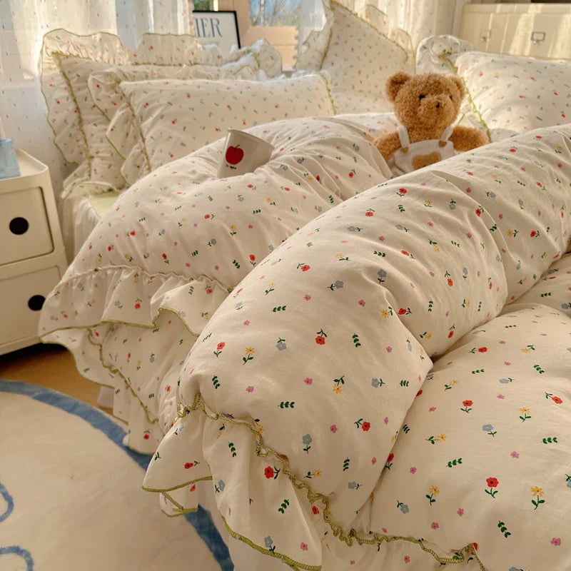 Rynx | Cute Print Bed Sheet Set Girls' Room Bedding Set Single/Double/Queen/King Size Bedding Set Soft Bedding sábanas para cama