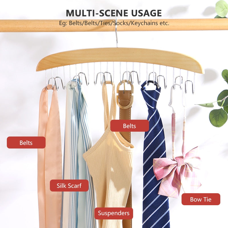 Lisslune | Wooden Space Saving Multi Organizer Hanger