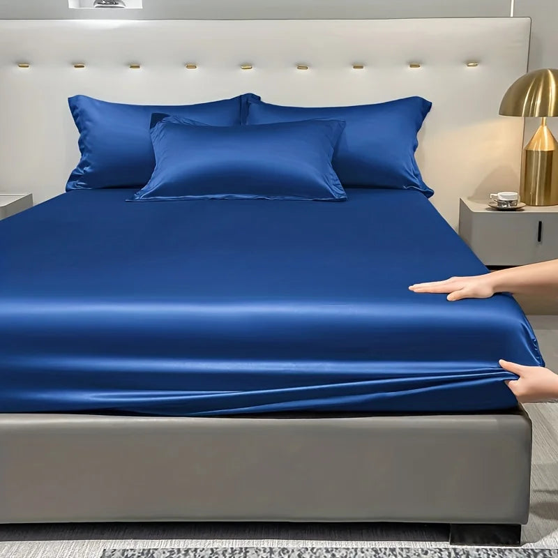 Lisslune | SatinDreams Luxury Fitted Sheet | Silky Satin Bed Sheet | Breathable & Cooling | Wrinkle-Free | Easy Care