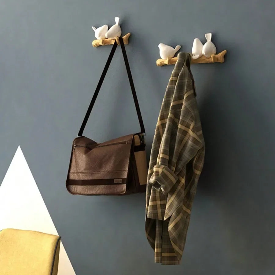 Rynx | 1pc bird-like wall-mounted hook non-perforated storage shelf entrance clothing key storage bedroom decoration dress hat hook
