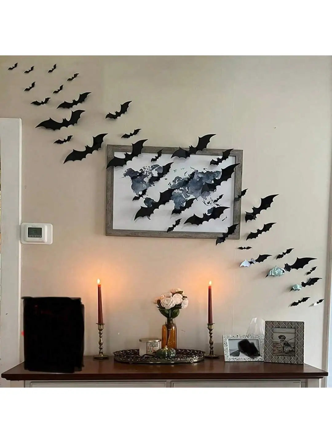 Rynx | 60 pieces 3D waterproof black bats wall decoration Halloween decoration