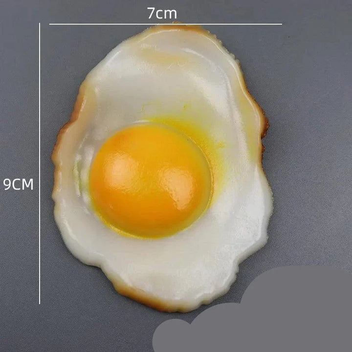 Lisslune | Set of 4 realistic PVC fried egg figures - Charming artificial omelet decorations for home and education