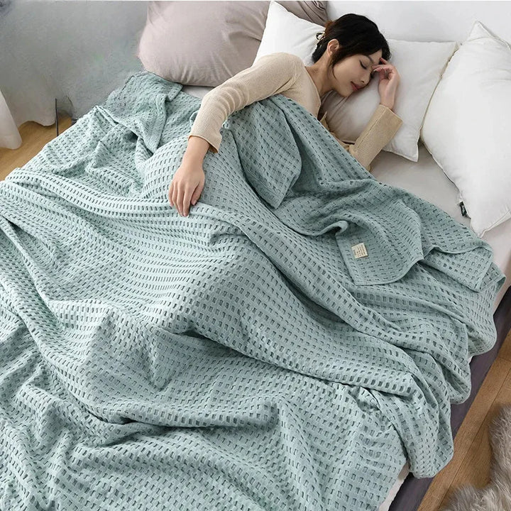Rynx | Japanese Style Blanket Solid Color Towel Quilt Knitted Blanket Climate Blanket Office Sleep Climate Blanket