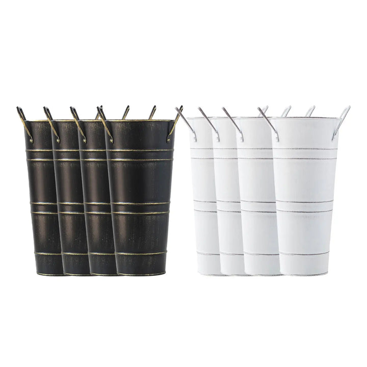 Lisslune | Retro Iron Flower Bucket with Handles – Decorative Metal Flower Pot for Home