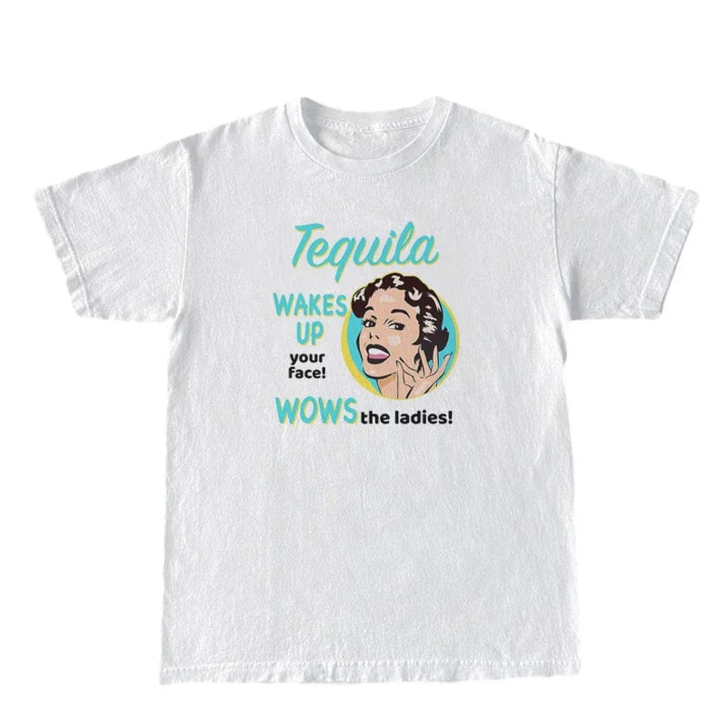 Lisslune | Tequila Retro Print T-Shirts