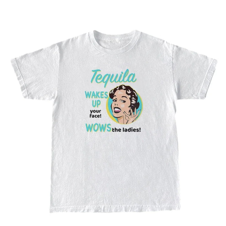 Lisslune | Tequila Retro Print T-Shirts
