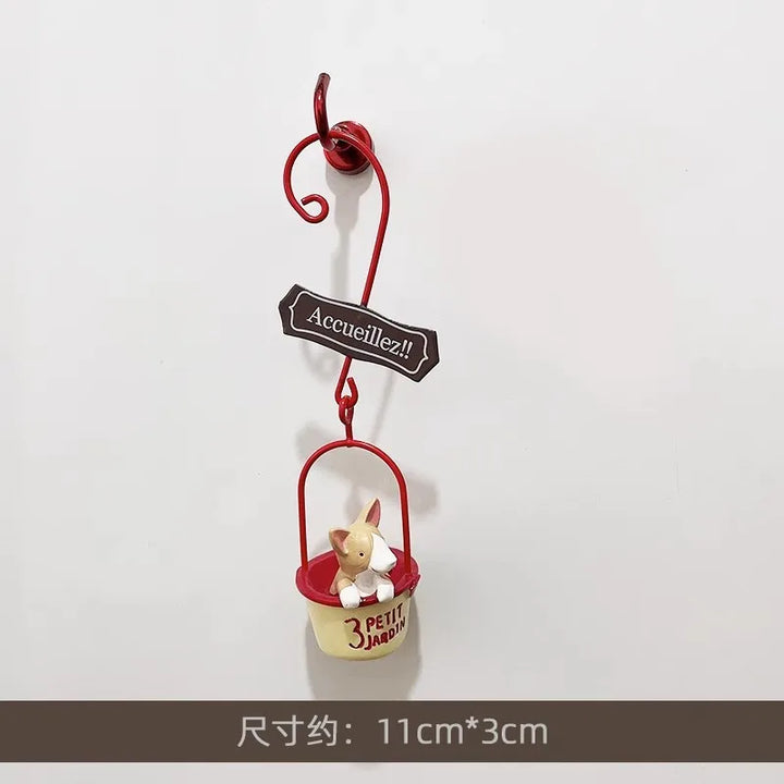 Rynx | 3D Refrigerator Magnet Puppy Cartoon Cat and Dog Refrigerator Sticker Anti-theft Entrance Door Decorative Magnetic Creative Message