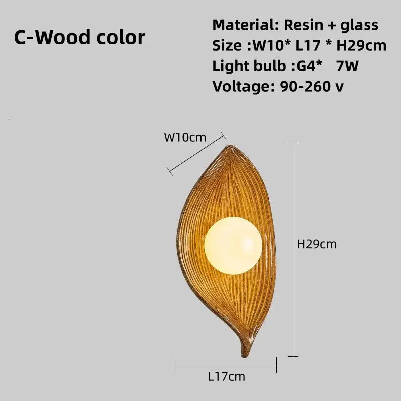Lisslune | Wall lamp LED leaf gold Elegant