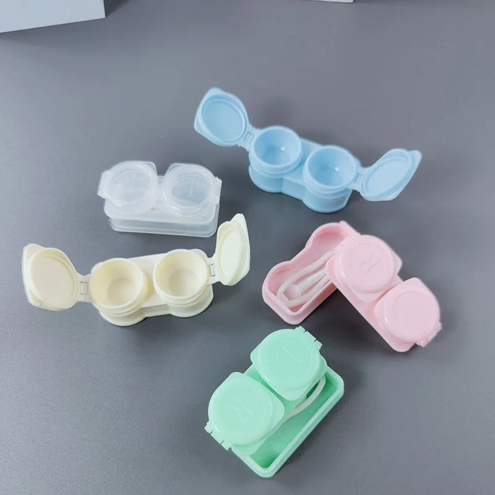 Lisslune | New Style Macarons Press Clamshell Includes Tweezers Suction Set Portable Contact Lens Case Travel Mini Color Contact Lens Box