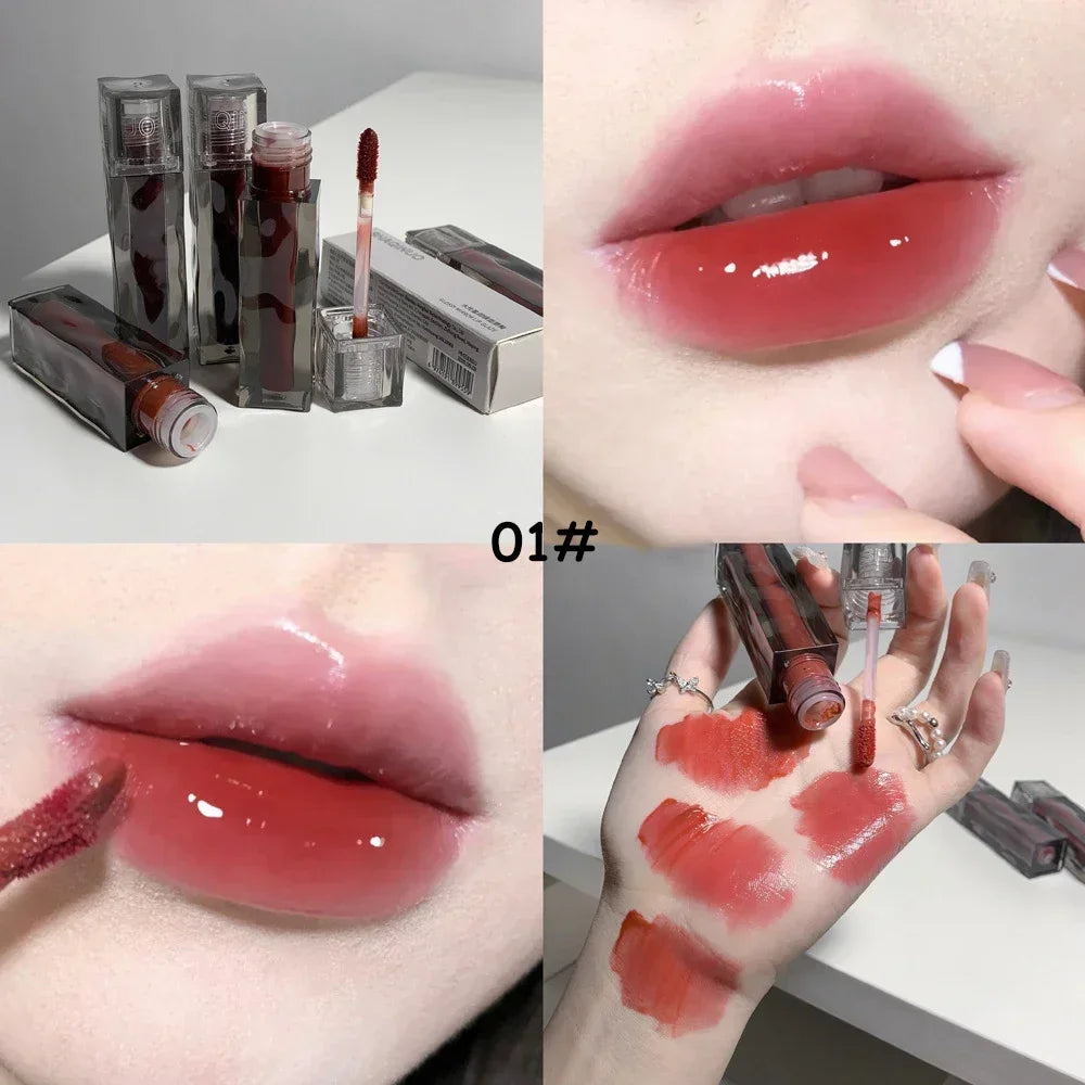 Rynx | Liquid Lipstick 6 Colors Mirror Dye Lip Gloss Moisturizing Waterproof Long-lasting Lip Color Korean Natural Makeup Cosmetics