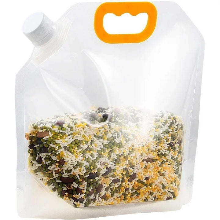 Lisslune | Kitchen Food Storage Bag with Spout, Lid and Handle