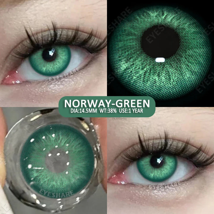 Rynx | Colorful contact lenses for the eyes 2 pcs./pair Green eye lenses Blue contact lens Annual Brown pupils cosmetic lens