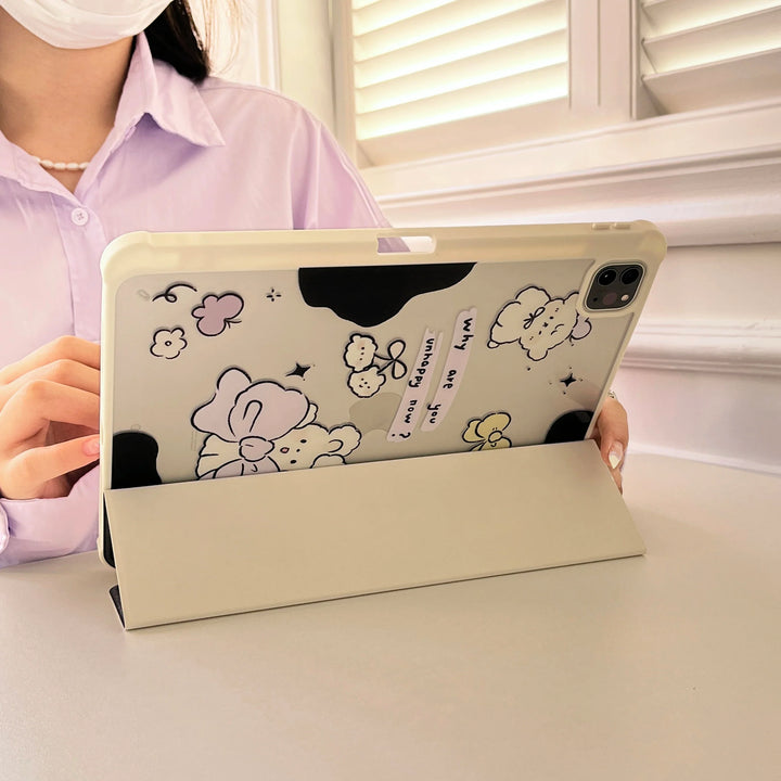 Lisslune | Für iPad 2024 Air Pro 11 13 12.9 M2 M4 Hülle 10.2 7. 8. 9. 10. Generation mini 6/7 Air 4 5 10.9 Schutzhülle mit Stiftfach Halter