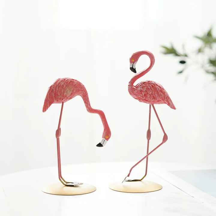 Lisslune | Nordic Flamingo Figurine Figure Statue Sculpture Living Room Office Wedding Party Ornaments Home Decor Decoration Accessories
