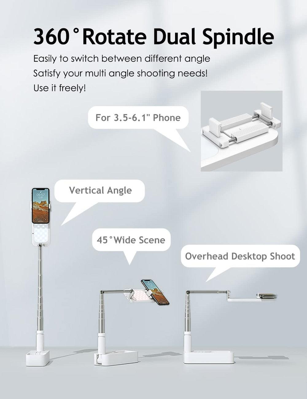 Lisslune | Ultimate Selfie Studio: Portable tripod with adjustable lighting and Bluetooth remote control