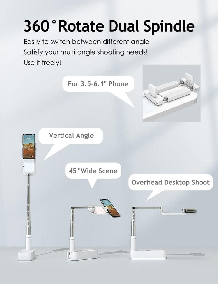 Lisslune | Ultimate Selfie Studio: Portable tripod with adjustable lighting and Bluetooth remote control