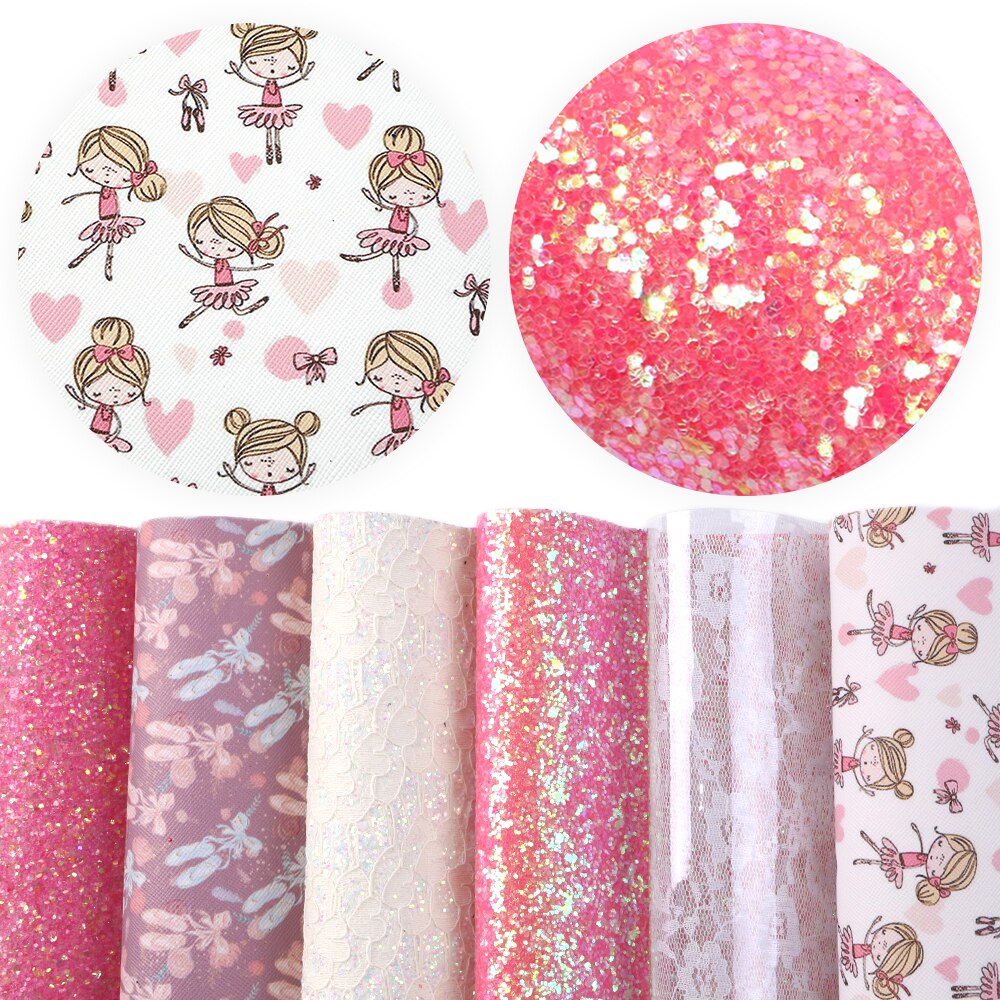 Lisslune | Elegant Pink Lychee Glitter Artificial Leather Craft Sheets for Stunning DIY Projects